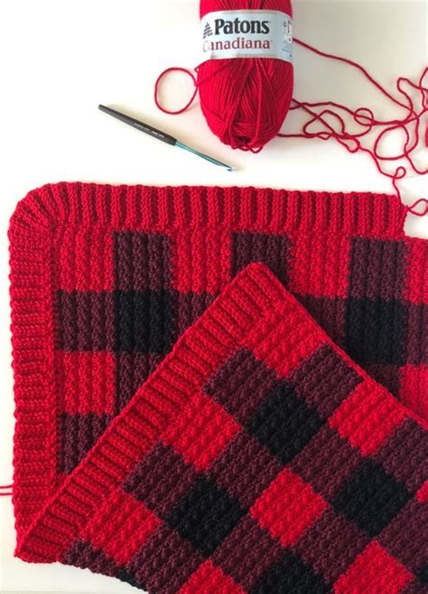 checkered blanket crochet pattern|buffalo check pattern printable.